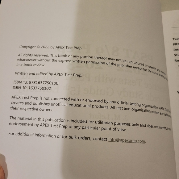 Apex Test Prep PSAT 8/9 Prep 2022 - 2023 Paperback 2 Practice Tests - Picture 3 of 3